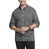 Van Heusen Mens Big and Tall Stain Shield Never Tuck Stretch Solid Button Down ShirtButton Down Shirt