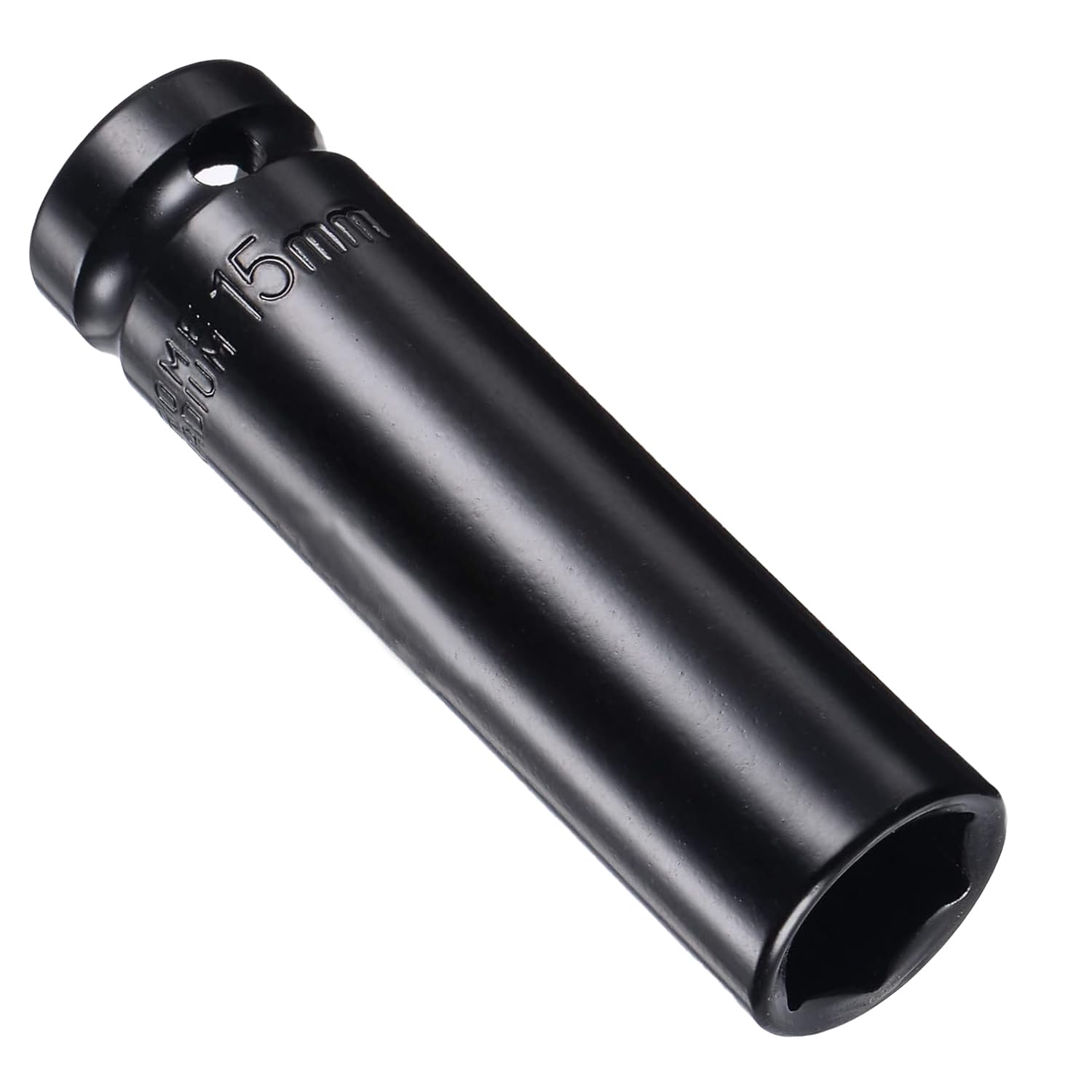 Juttzzei 1/2 Inch Drive 15mm Deep Impact Socket - Heat-Treated CR-V Steel, 78mm Length, 6-Point Metric Sizes for Car & Home Repair