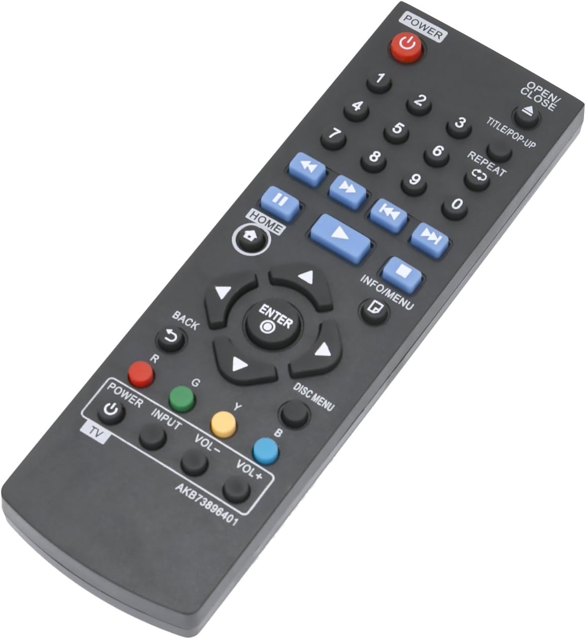 AKB73896401 Remote Control Replace -VINABTY AKB73896401 Blu-ray Remote for LG BD640 BP135N BP135W BP145 BP155N BP200 BP325W BP335WN BP340 BP350N BPM25 BPM34 BPM35 P255N BP250 BP135 BP240 BP300 BP335W - Image 4