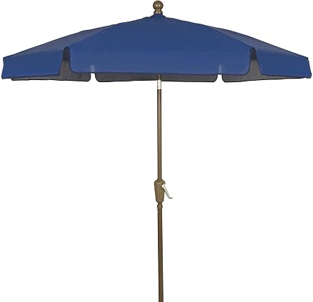 Amazon Com Fiberbuilt Umbrellas Garden Umbrella 7 5 Foot Navy Canopy And Champagne Bronze Pole Patio Umbrellas Garden Outdoor