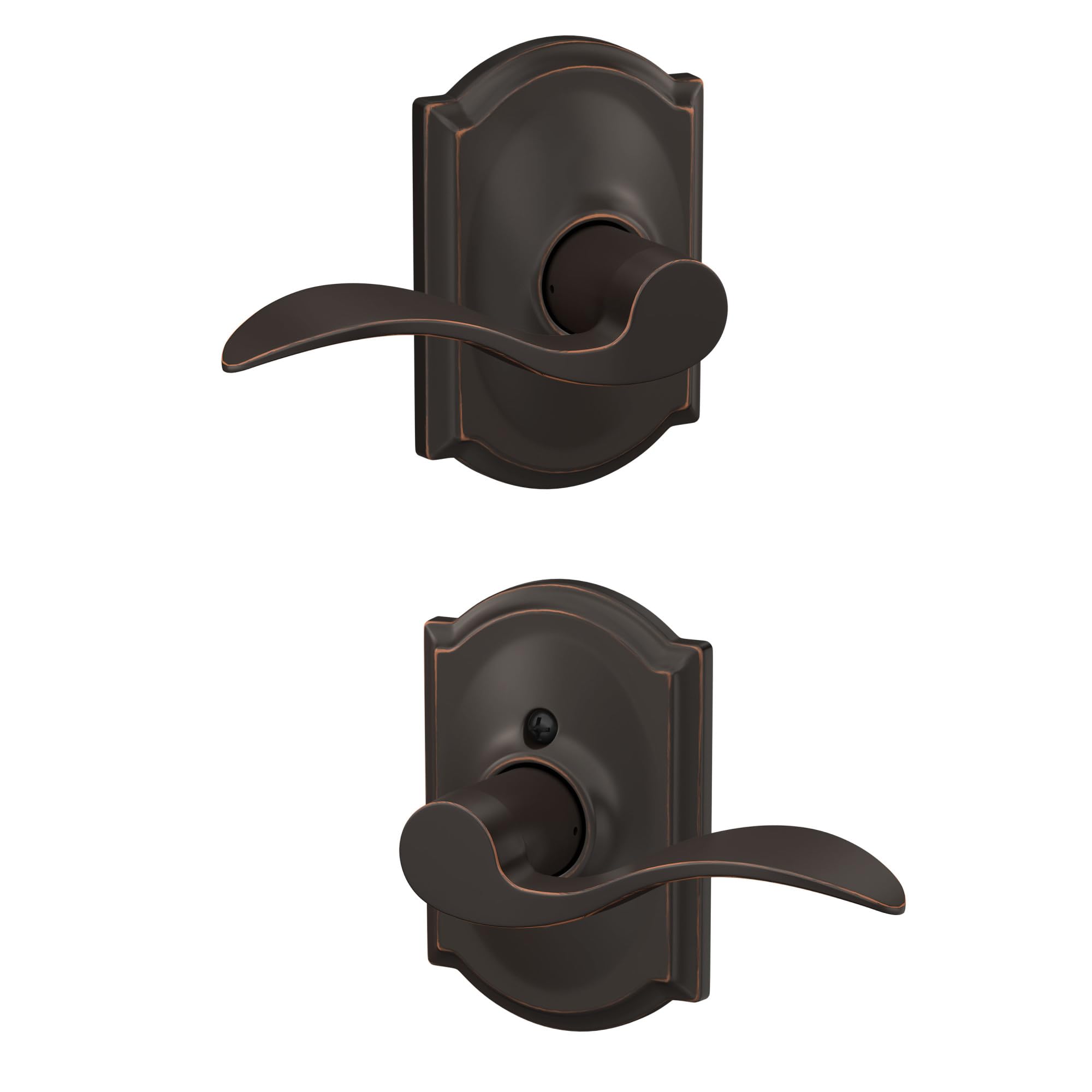 Schlage F10 ACC 716 CAM Accent Door Lever with Camelot Trim, Hall