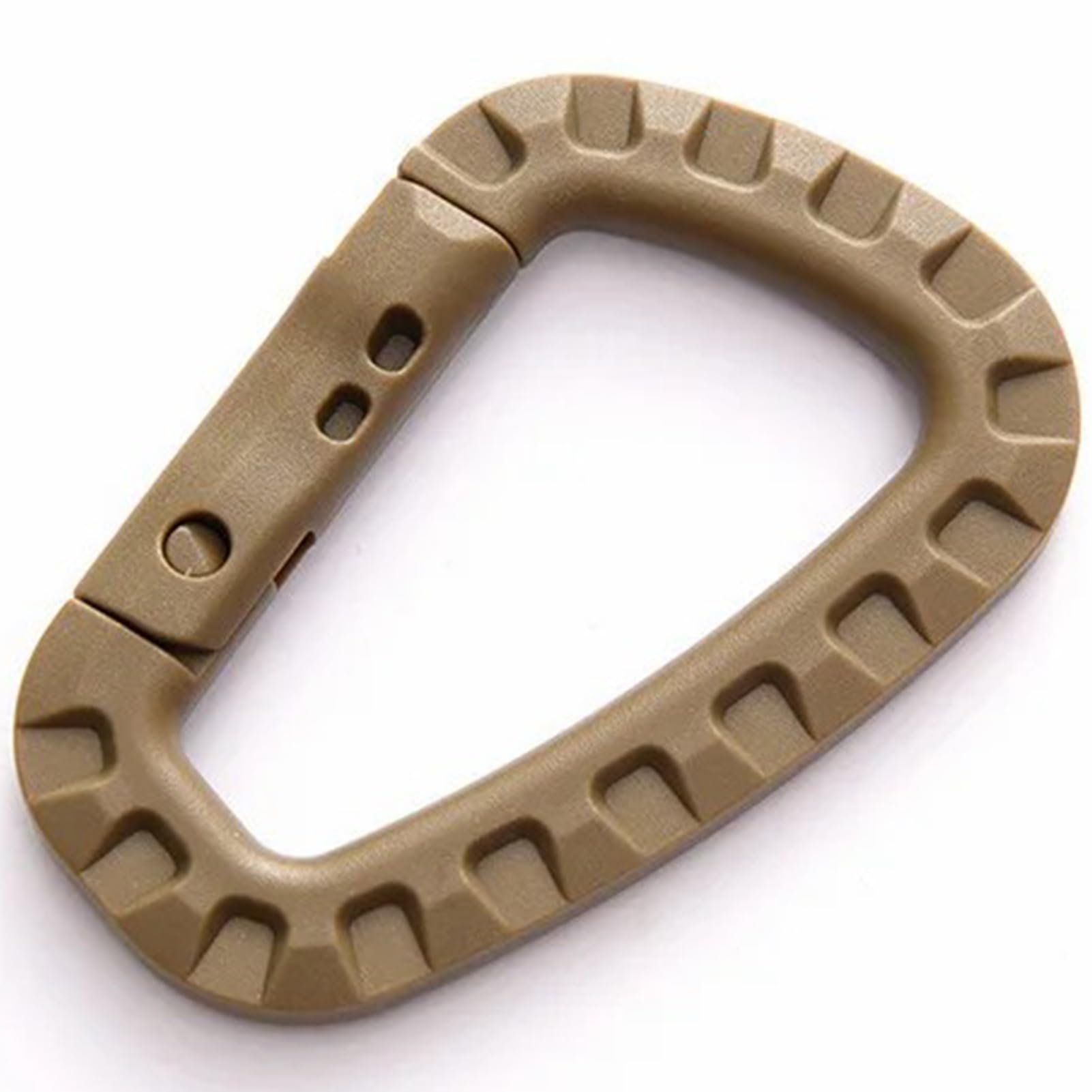 Photo 1 of 6Pack Tactical Gear Carabiner Keychain Clip Plastic D-Rings Large Key Chain Heavy Duty Snap Hook for Backpack, Belt, Keyrings, Bags, Bottle, Tent, Camping - Khaki