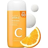 MISSHA All Around Vita C Sunscreen SPF 50/2.36 Fl Oz - Korean Sunscreen for Face with Vitamin C for Even Tone, Lightweight, Non-Sticky, Sebum Control valentines day gifts for her