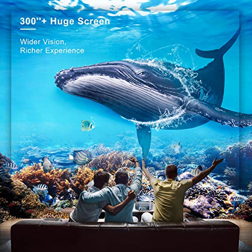 Native 1080p Projector - GooDee YG620 Newest LED Video Projector/ 6000Lux/ 300" Display/ Contrast 7000: 1/ Compatible with Firetv, HDMI, VGA, USB, Laptop and Smart Phone for Powerpoint Presentation - Thumbnail 2
