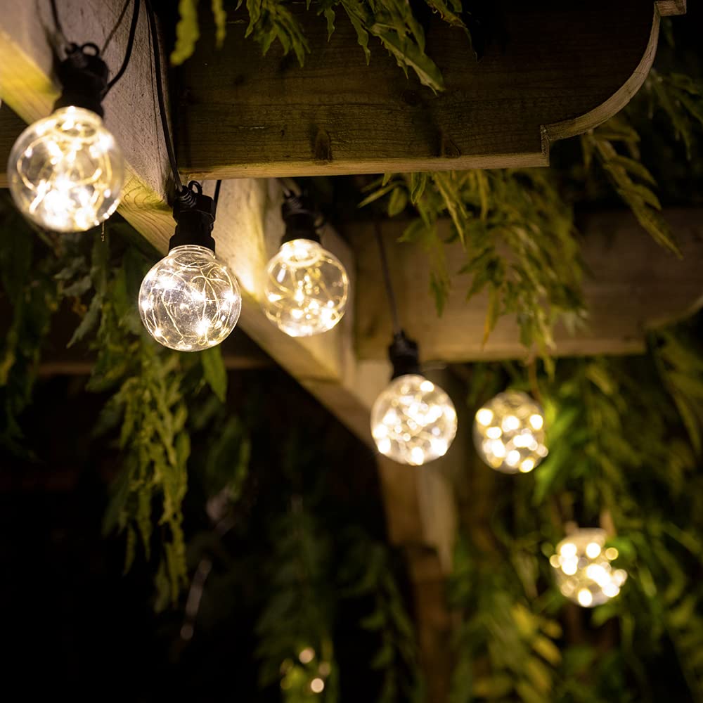 SolarCentre® Edinburgh Outdoor USB Chargeable Solar Powered Micro LED Festoon Lights (Set of 10)