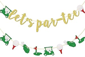 SINGOMON Golf Party Decorations Golf Banner Golf Photo Props Golf Photobooth Props for Golf Lovers Let's Party Banner Golf Th