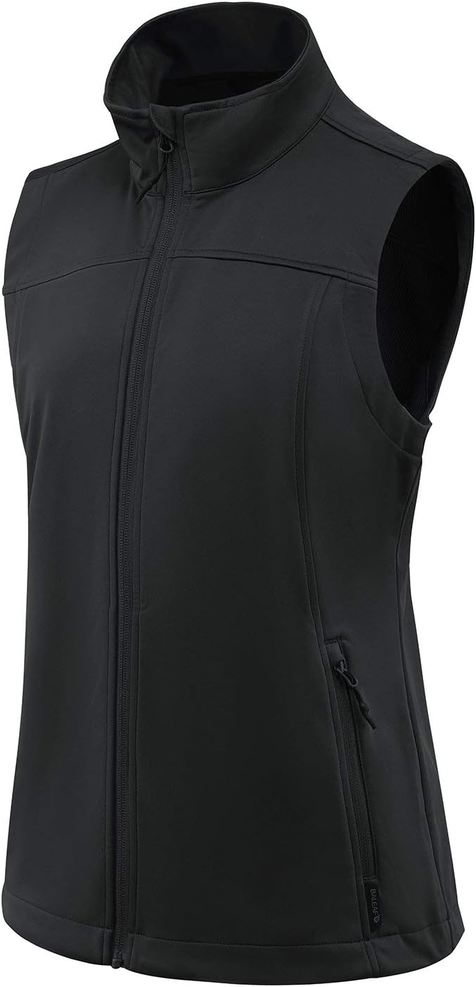BALEAF Women's Lightweight Vest Softshell Sleeveless Jacket Windproof Stand Collar with Zipper Pockets Running Hiking Golf: Sports & Outdoors