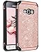 BENTOBEN Compatible with Galaxy Express 3 Case, Galaxy Luna Case, Galaxy J1 2016 Case, Galaxy Amp 2 Case, Dual Layer Glitter Shockproof Case for Samsung Galaxy J1 J120/Luna/Express 3/Amp 2, Rose Gold