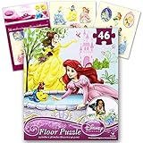 Disney Princess Giant Floor Puzzle for Kids (3 Foot Puzzle, 46 Pieces-- Bonus Disney Princess Stickers)