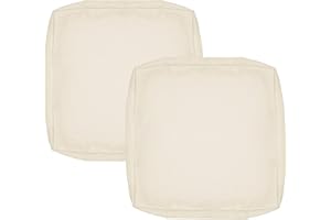 Oslimea Outdoor Seat Cushion Slip Cover 25" x 27", Waterproof Patio Furniture Chair Cushion Cover Replacement Pillow Slip Seat Cushion Cover 2 Pack - Covers Only, Cream