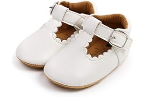 SOFMUO Baby Boys Girls High Top Ankle PU Leather Sneakers Soft Rubber Sole Infant Moccasins Newborn Oxford Loafers Anti-Slip Toddler Wedding Uniform Dress Shoes