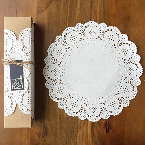 VIPITH 72 Pieces White Round Lace Paper Doilies Cake Packaging Paper Pad for Party or Wedding Tablewear Decoration, 6.5 Inch, 8.5 Inch, 10.5 Inch - Thumbnail 2