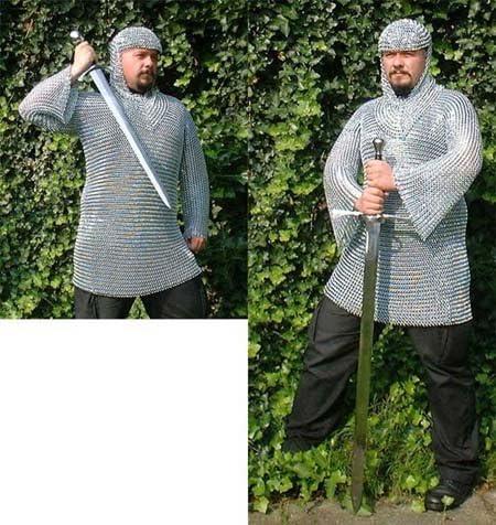 Medieval Chainmail Shirt long sleeves, butted