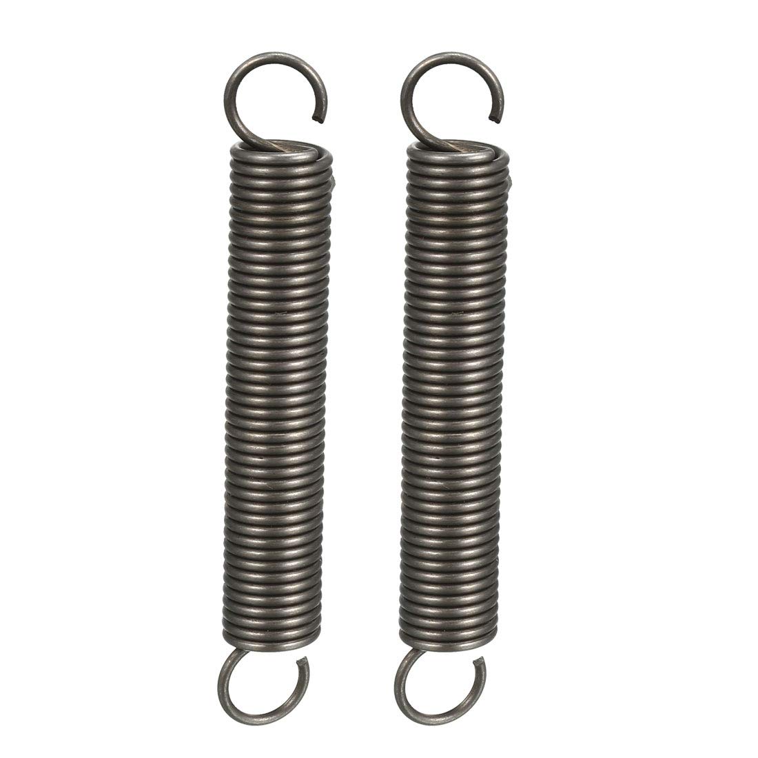 sourcing map Extended Tension Spring Wire Diameter 0.047", OD 0.39", Free Length 2.76" Spring Steel Small Dual Hook Tension Spring 2pcs