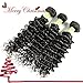 Golden Rule Hair 3 Bundles Virgin Brazilian Hair Deep Wave Human Hair Extensions Unprocessed Human Hair Weave Natural Color Can Be Dyed and Bleached (14 16 18)