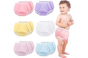 Funtery 12 Packs Waterproof Plastic Pants for Toddlers Reusable Diaper Covers Unisex Baby Potty Training Underwear Covers