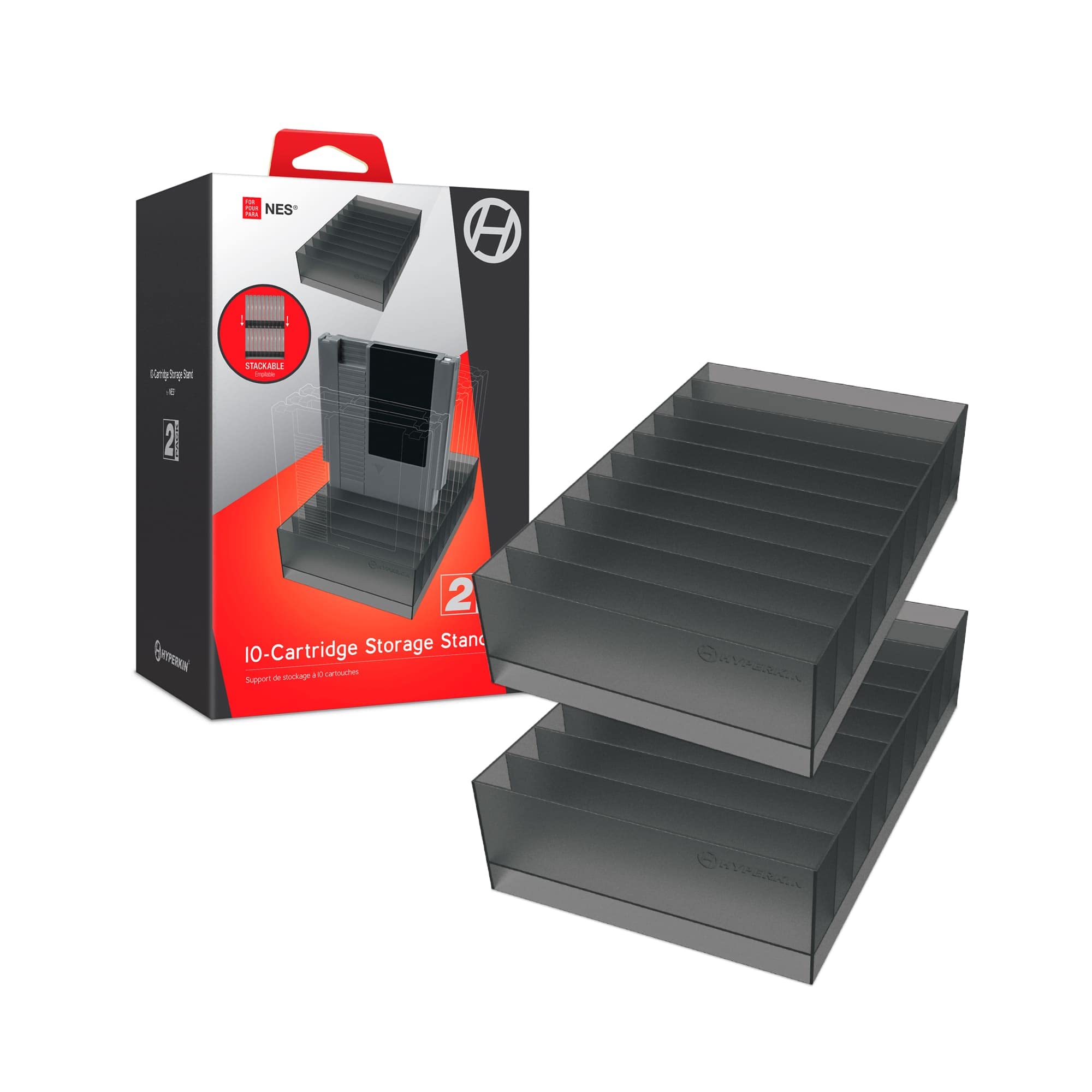 Hyperkin 10-Cartridge Storage Stand Compatiable with NES/Nintendo Entertainment System, Game Organizer, Cartridge Holder (2 Pack)