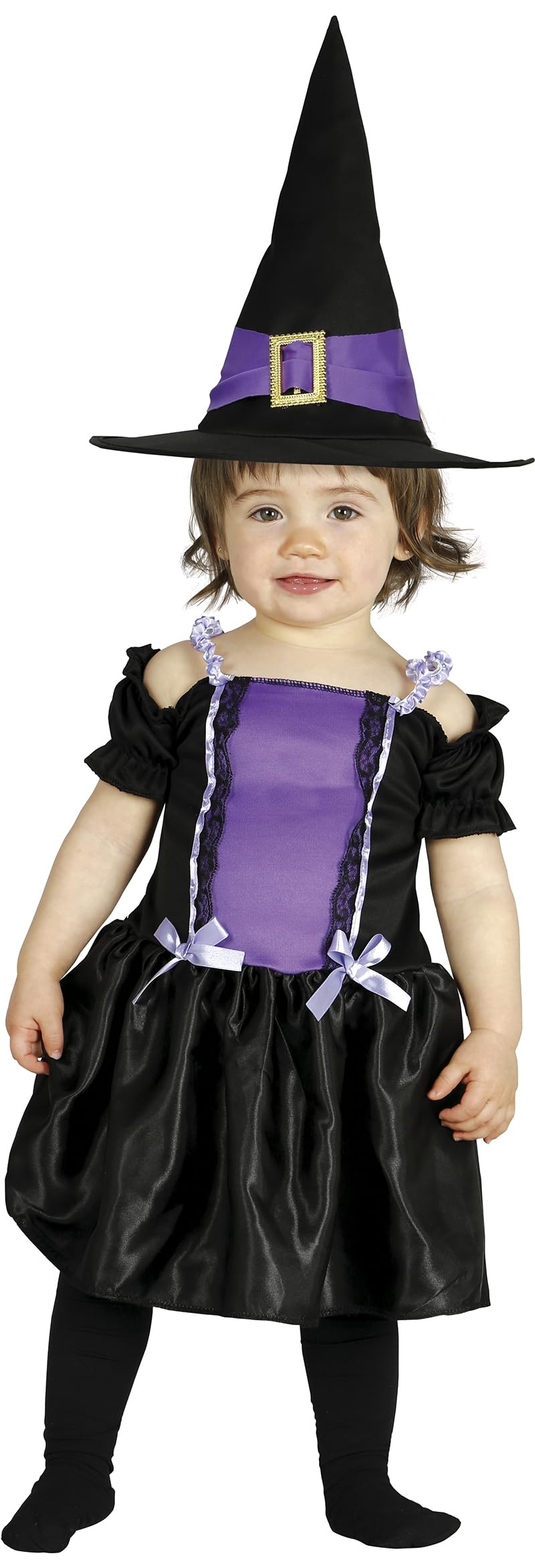 FIESTAS GUIRCA | Purple Baby Witch Fancy Dress Costume (18-24 Months) - Hat and Dress - Witch Costumes for Halloween, Carnival and Fancy Dress Parties - Ideal for Little Girls - Black and Purple