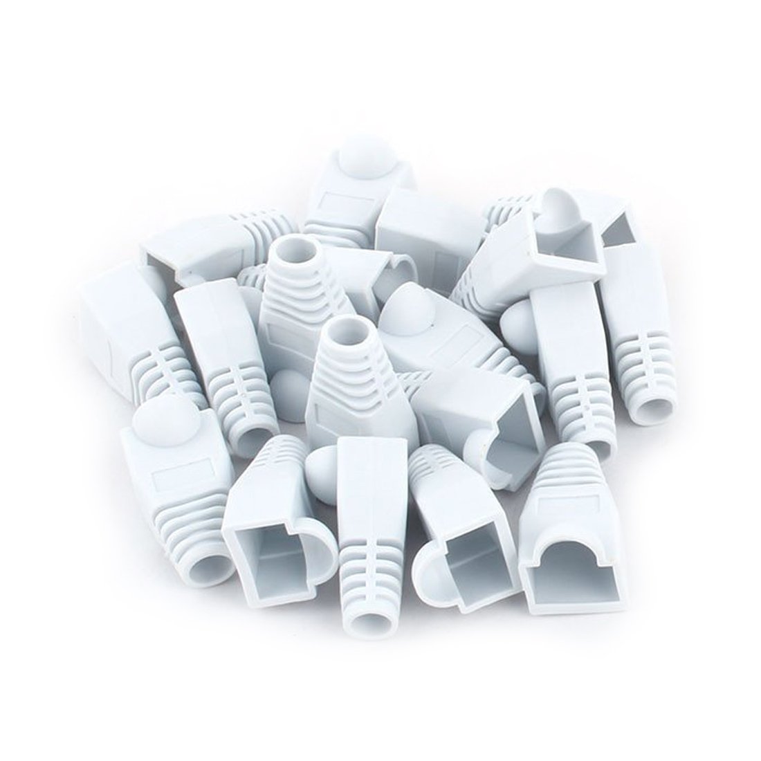 YIOVVOM Soft Plastic Ethernet RJ45 Cable Connector Boots Cover Strain Relief Boots CAT5 CAT5E CAT6 CAT6E 100PCS(White)