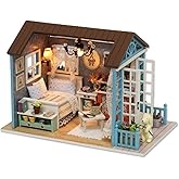 DIY Dollhouse Miniature Kit UniHobby Romantic Forest Time Wooden Mini House Toy with Furniture Lights