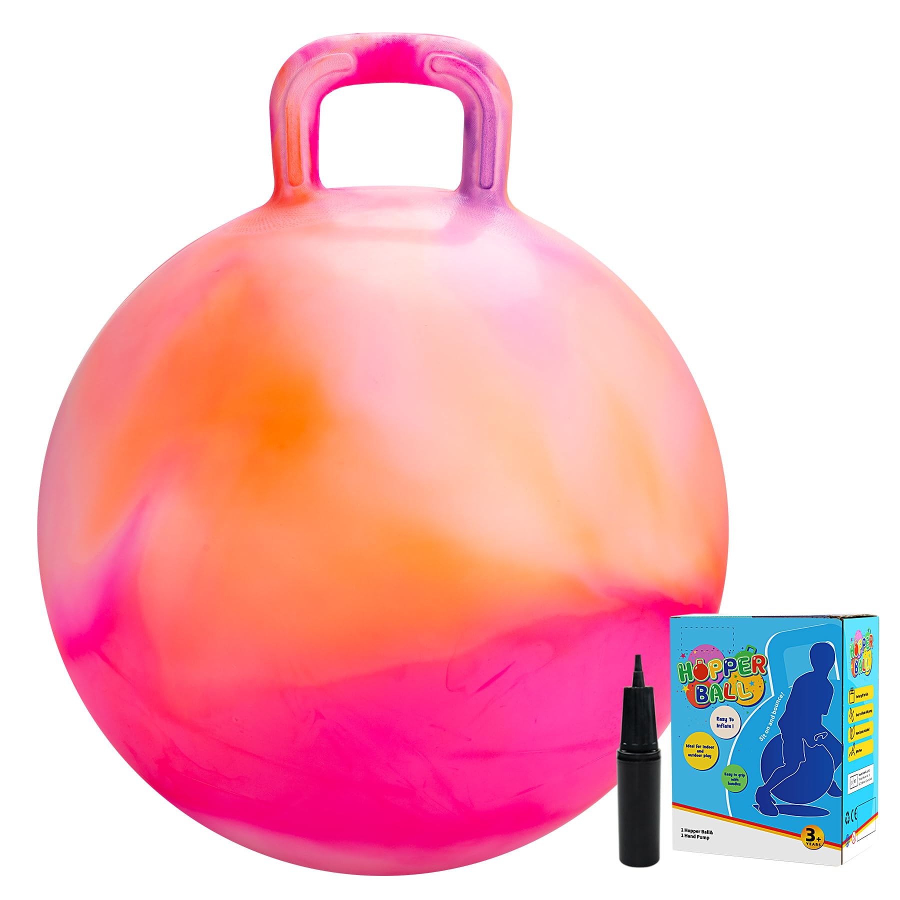 Vastoy 22 Inch Space Hopper for Kids Age 9-12, Anti-slip Child Space Hoppers with Pump, Bouncy Ball, Inflatable Hopper for Indoor Outdoor Fun, Children Kangaroo Ball, for Boy & Girl