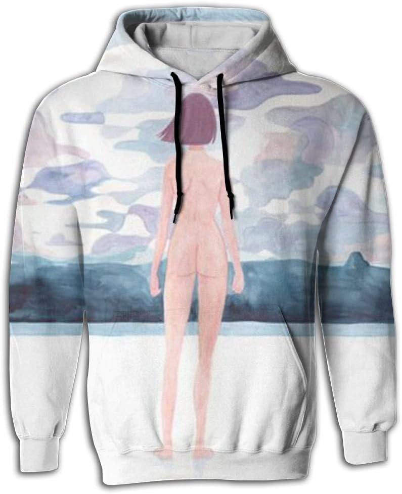 nake Girl Men's Novelty Long Sleeve Hoodie Oversized For Jogger Tunic