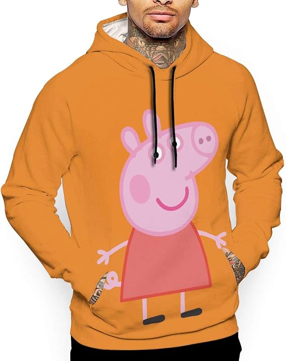 Amazon Co Jp Peppa Pig子豚のペッキー ペパ豚 1 メンズ 長袖 おしゃれ パーカー カジュアル プルオーバー 春秋冬 100 ポリエステル 快適 フード付き シンプル おしゃれ カジュアルプルオーバー 服 ファッション小物