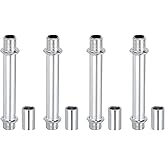 PATIKIL Straight Pipe Lamp Stems Rod Kit, 4Set M10 Carbon Steel 70mm(2.76") Long Double End Thread Rod with Coupling Nuts Sle