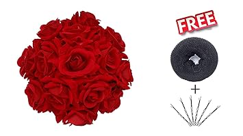 Buy Fully Hair Gajra Red Rose Hair Flower Gajra For Women