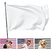 Custom Flag 3x5 FT Design Your Own Logo/Image/Text Double Sided Customize Banner Personalized Business Activities Decoration Outdoor Advertising Flags, Pure white