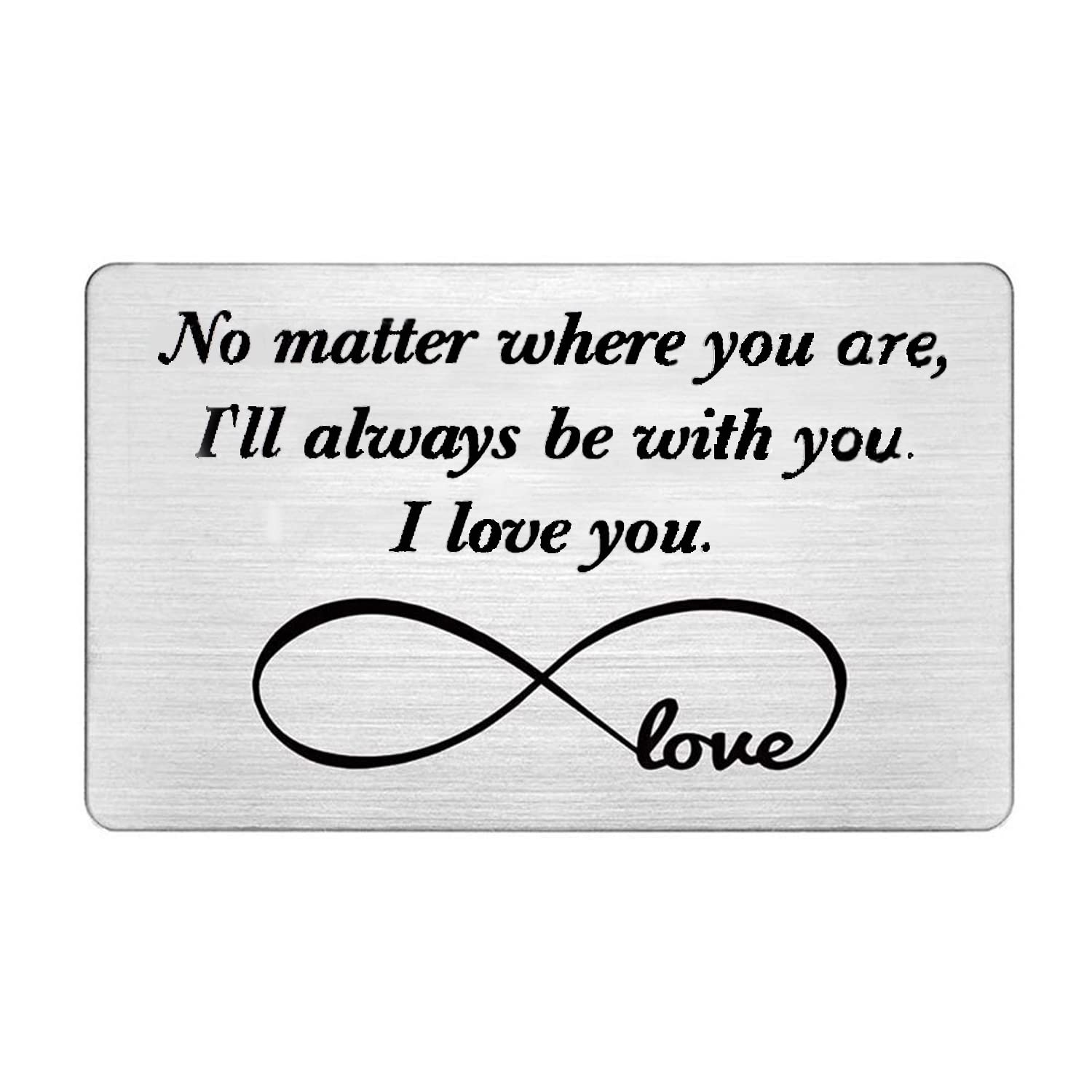 WUBAYI Anniversary Card, Stainless Steel Card Boyfriend Gifts Wallet Insert Card for Boyengravedfriend Husband I Love You Gifts for Him Unusual Gifts Valentines Gifts for Him, Family, Best Friend