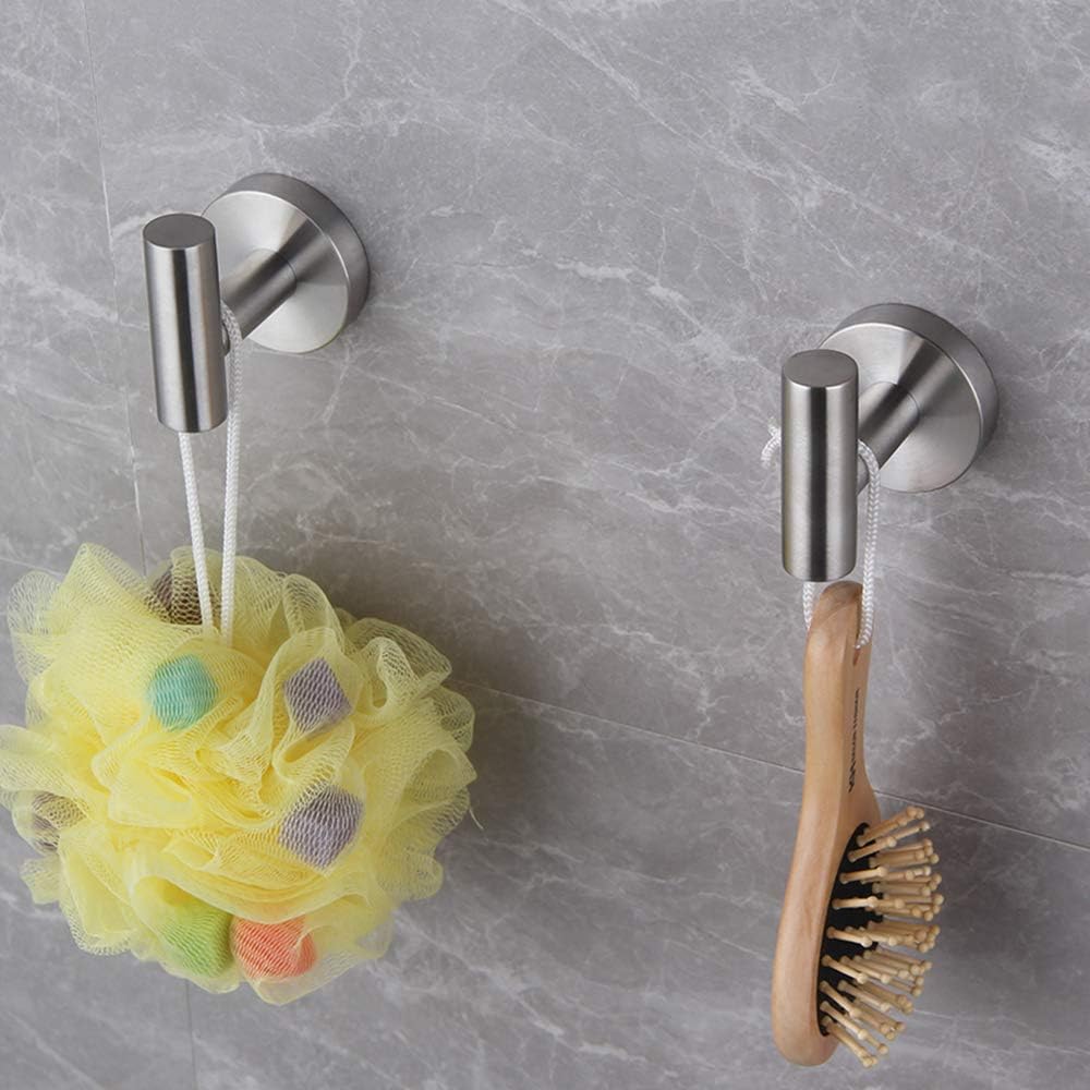 GERZWY Bathroom Matte Black Coat Hook SUS 304 Stainless Steel Single Towel/Robe Clothes Hook for Bath Kitchen Contemporary Hotel Style Wall Mounted 2 Pack AG1107B-BK - - 