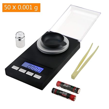 Philonext Digitale Milligramm Waage 50 X 0.001g - mit Mini LCD-Anzeige, Digitale Taschenwaage, Lab Digitale Waage, Schmuckwaa