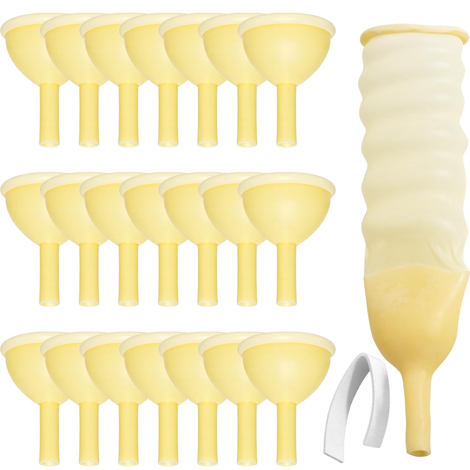 Photo 1 of 20 Pcs Latex Male Urine Sheath with Adhesive Band Comfortable Fit Easy Sizes Leak Prevention Individually Wrapped for Daily Use(25mm)