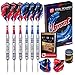 Ignat Games Steel Tip Darts - Professional Darts with Aluminum Shafts and 2 Style Flights + Dart Sharpener + Case
