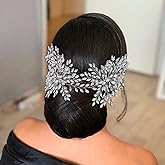 HAIPEI Bridal Wedding Hair comb Wedding Headpiece for Bride Rhinestone Wedding Headband Crystal Hair Accessories for Women and Girls (Silver), one size