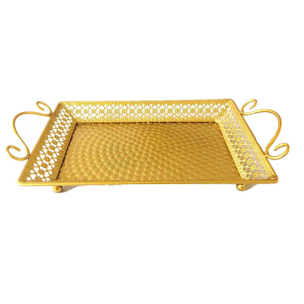 Amazoncom WANDERBAL HOME Decorative Metal Golden Tray With Handles