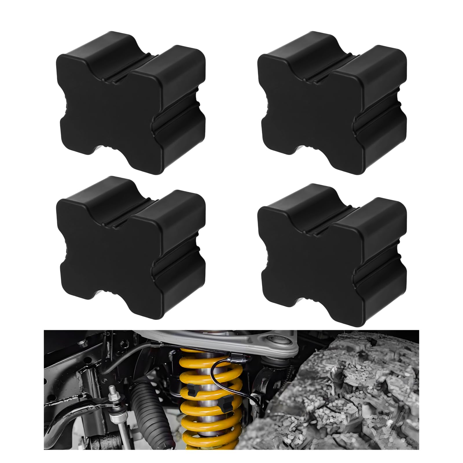 Photo 1 of 4PCS Rubber Car Coil Spring Spacer,Heavy Duty Car Rubber Lift Blocks Kit for Lifting Spring Spacing 1" to 1.5",Professional Front & Rear Cars Coil Spacers Kit Cars Accessories