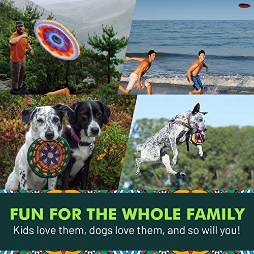 Pocket Disc Flying Disc Combo Pack - 4 Crocheted Foldable Frisbee Toys Perfect for Both Kids and Adults - Supports Guatemalan Fair Trade - el Grande