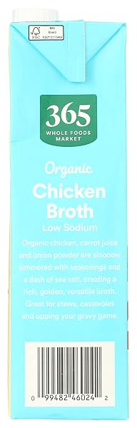 365 BY WHOLE FOODS MARKET, ORGANIC LOW SODIUM CHICKEN BROTH, 32 FL OZ