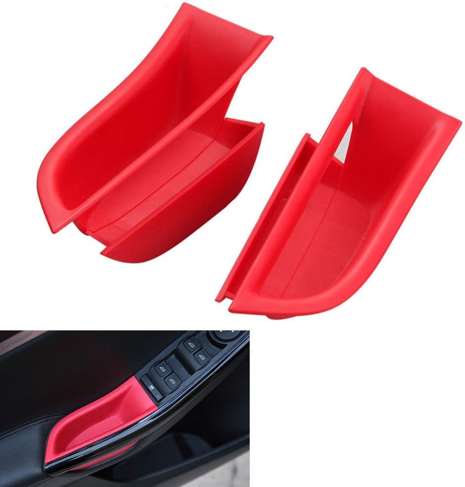 Wylore For Ford Focus 2011-2016 Car Inner Door Armrest Box Storage Holder Container Cover 2PC ABS Car Styling Tidying…