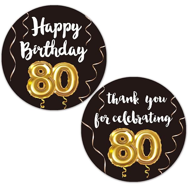 thumbnail image 2 of 80th Birthday Thank You Tags - 50pcs Black & Gold Gift Tags With String 2 of 10