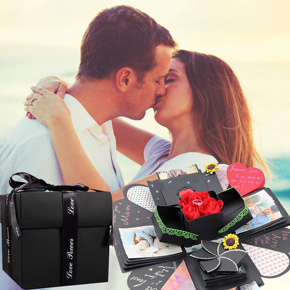 Koogel Explosion Gift Box Set，17inch x 17inch Surprise Box Album Box DIY Surprise Gift Box for Marriage Proposals Making Boyfriend Birthday Valentine\'s Day Mother\'s Day & Wedding