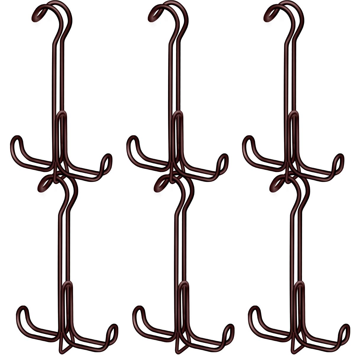 TomCare Metal Purse Organizer Stackable Purse Hanger Handbag Organizer Sturdy Bag Organizer Purse Holder Rack Hanging Closet Organizer for Purses, Handbags, Backpacks, Bags, Totes, 6 Pack, Bronze