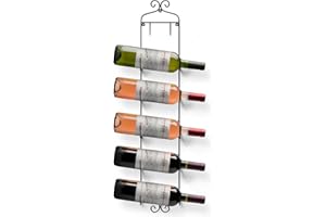 Sorbus Wine Rack Wall Mounted - Display Wine Bottles, Champagne, Towels in Metal Wall Mount Wine Rack - 6 Level Wall Wine Rac