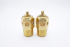 IVLPHA Pneumatic Air Muffler, Sintered Bronze Brass Exhaust Muffling Throttle Muffler Filter 1/2" Male NPT Pneumatic Silencer Air Flow Exhaust Speed Control Muffler (Pack of 2)