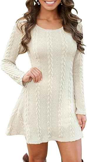 long sleeve fitted sweater dress