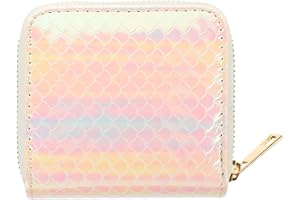 VALICLUD Mermaid Pattern Coin Wallet for Girls - Pu Material Zipper Purse for Coins Credit Cards and Small Essentials - Ideal Gift for Birthdays and Parties