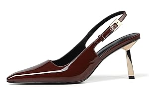 iiimmu Slingback Heels for Women 3.5 in / 4 in Kitten Heel Closed Toe Pumps Dress Shoes