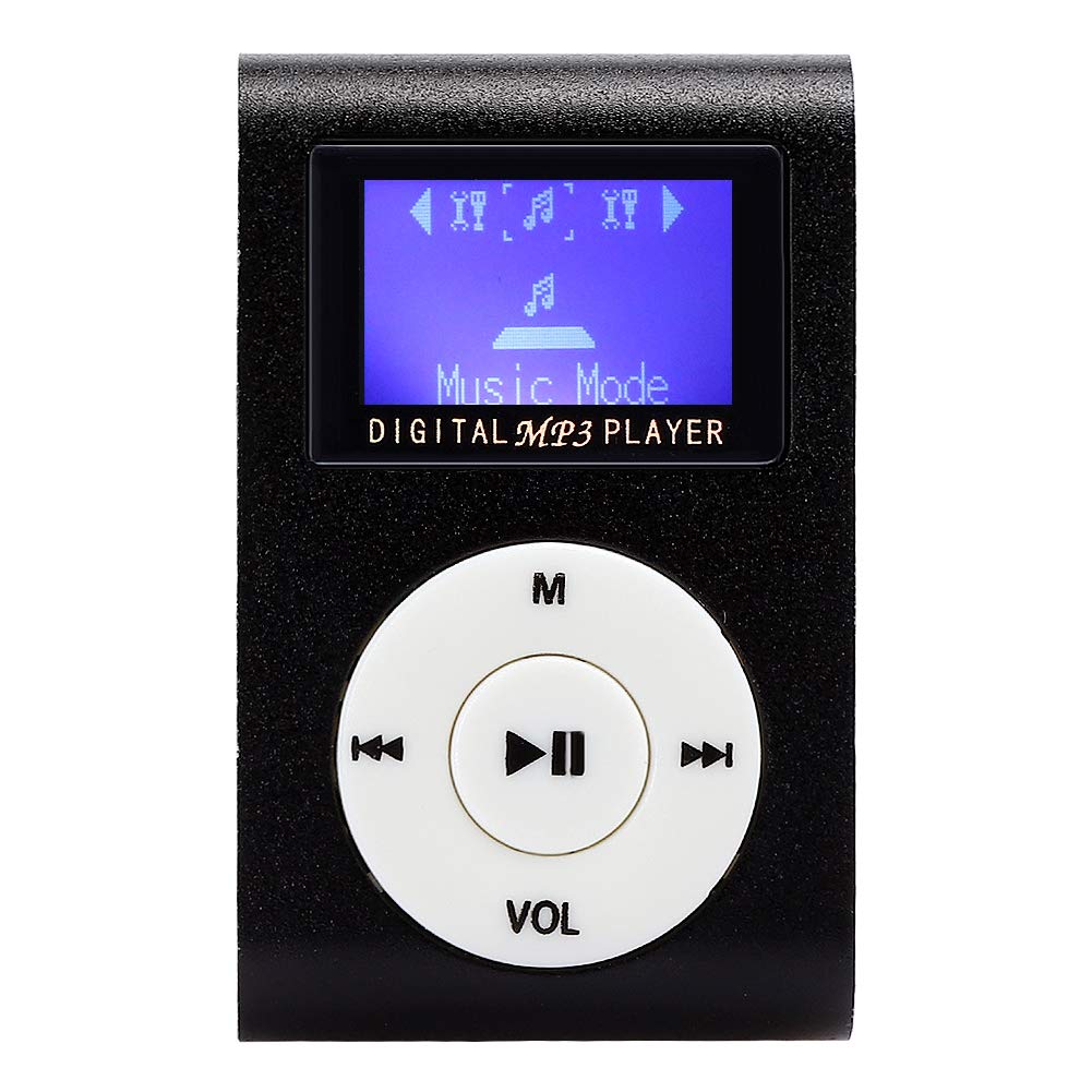 Goshyda MP3 Player, Portable 1.8inch LCD Screen MP3 Music Player Mini Clip Design Multifunction MP3 Player Support Memory Card with 3.5mm Earphone for Music